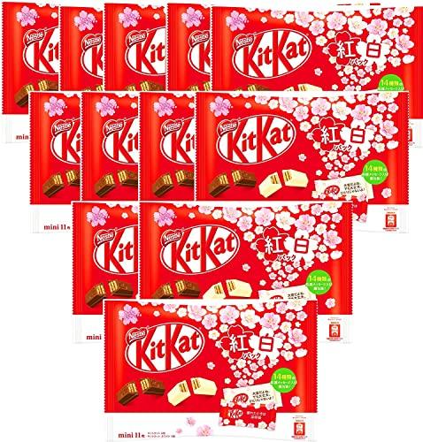 Japanese Popular sweets Kit cut mini red and white pack ×12 bags set / JP 7914 画像1