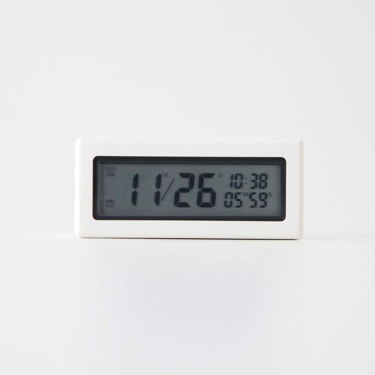 Muji digital Clock white small Japan Mechanical Moma Light Sensor FS 画像3
