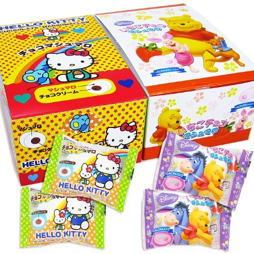 Japanese Popular Sweets Hello Kitty & Winnie the Pooh Marshmallow 2 boxes 7797  画像1