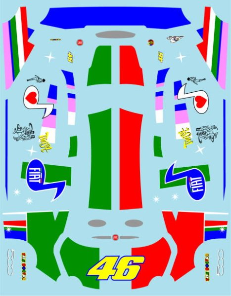 Museum collection 1/24 Fiat 500'07 Rossi Color Bologna Decal from Japan a399 画像2