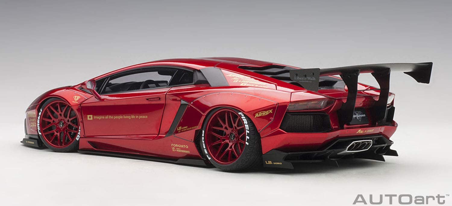 Finished product AUTOart 1/18 LB-WORKS Lamborghini Aventador  Metallic red 2371 画像2