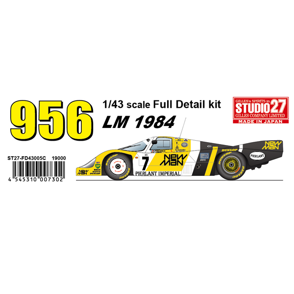 【 STUDIO27 Original kit 】1/43 Porsche 956 NEWMAN LM 1984 ( Long tail ) Jp 4428 画像1