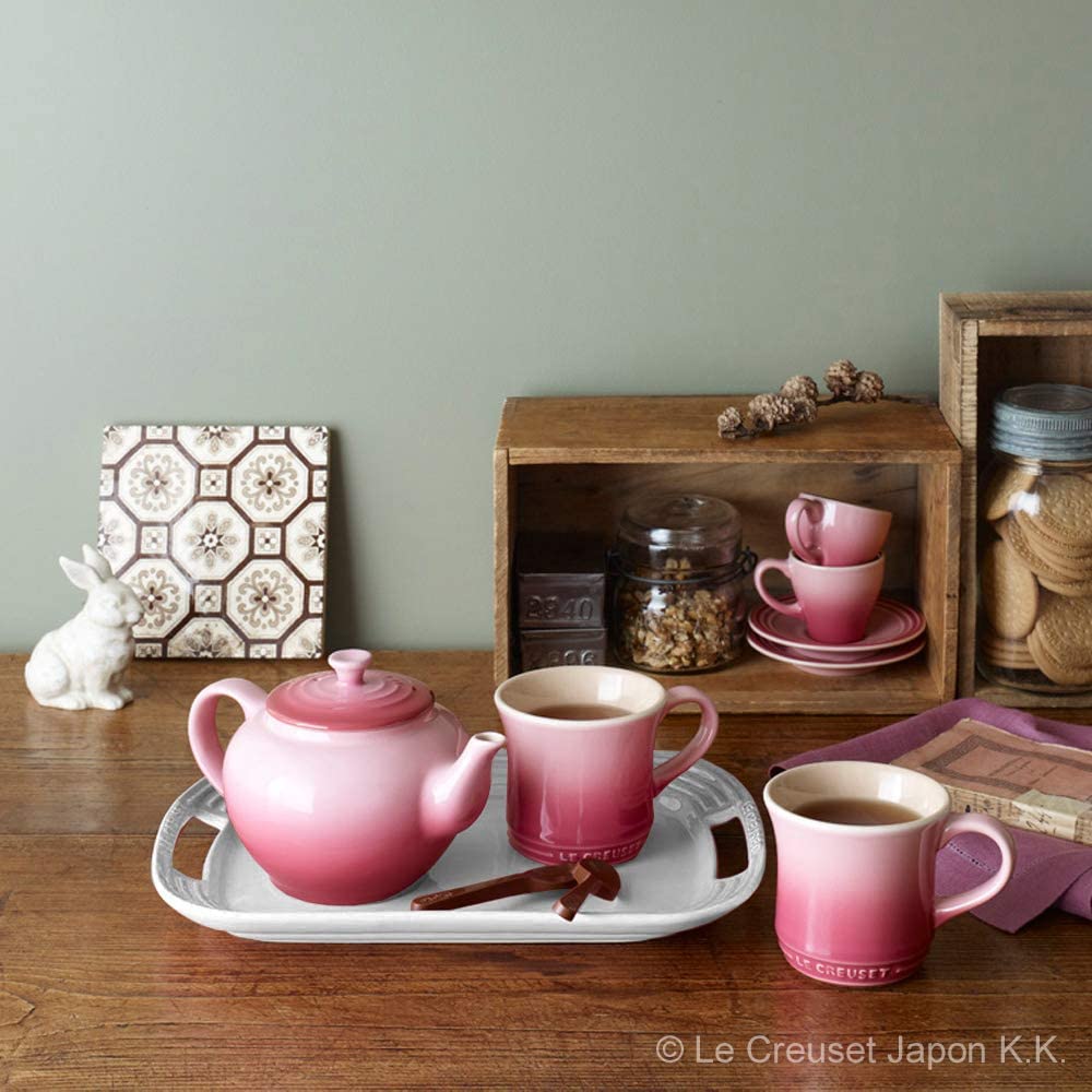 Genuine ] Le Creuset Tea set Teapot & mug (SS) set Cherry Red from 