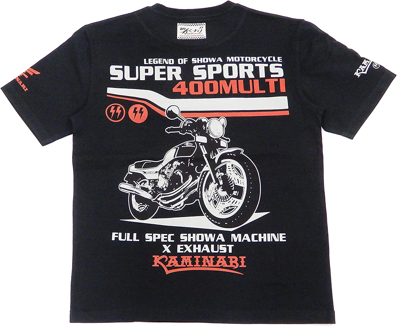 Japan popular T-shirt KAMINARI Motor Honda CBX400 size 2XL black JP 10122 画像2