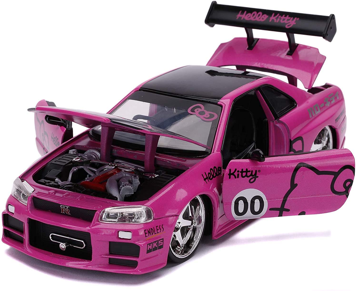 Jada 1/24 Mini Car Nissan Skyline R34 GT-R Hello Kitty from Japan 1924