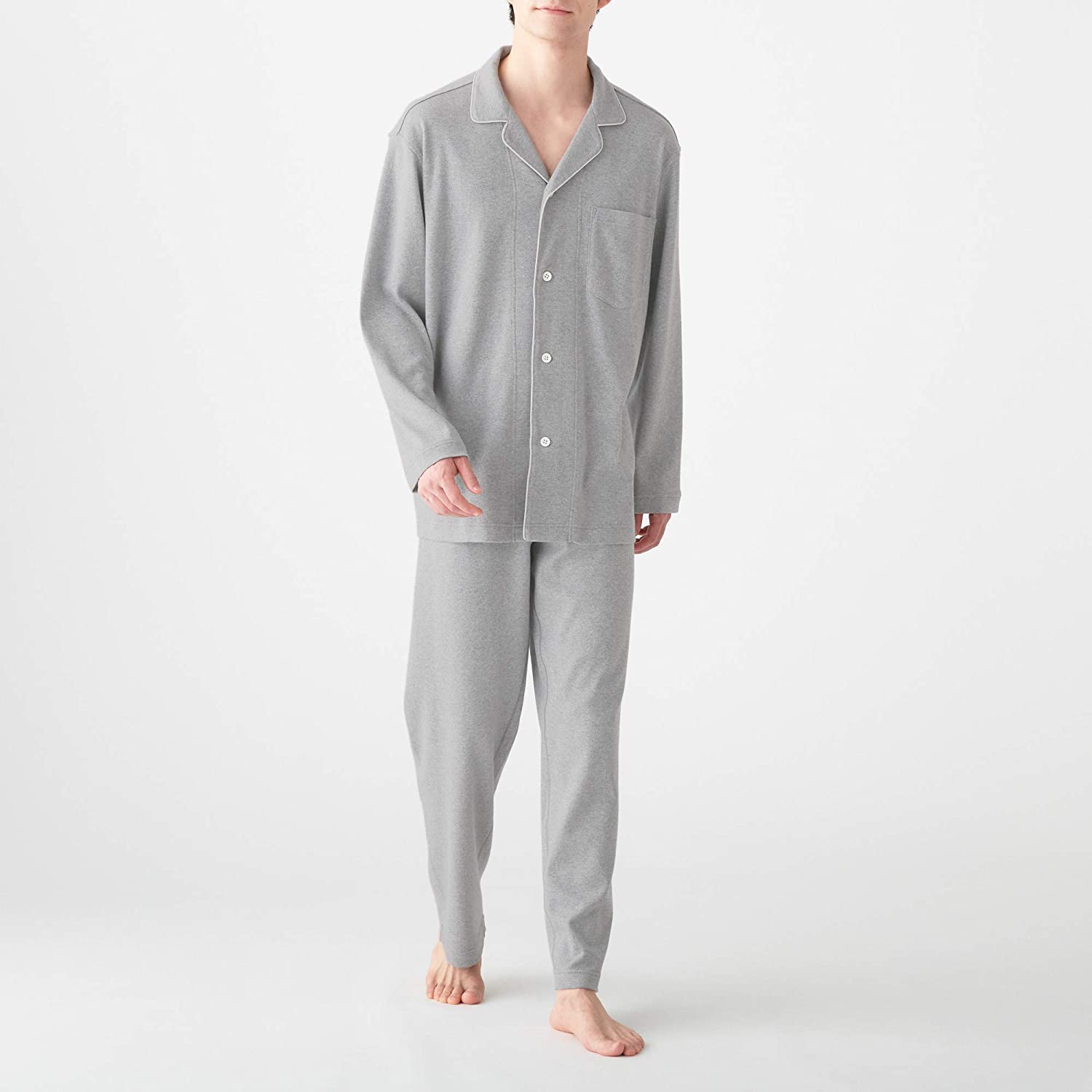 MUJI 無印良品 Men's pajamas M size Gray without side seams Sleepwear Japan ...