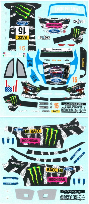 Colorado Decal 1/24 Ford Fiesta RS WRC Monster 2014 Rally RACC for BELKITS 11735 画像1