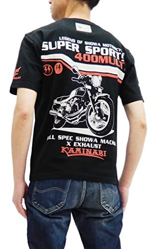Japan popular T-shirt KAMINARI Motor Honda CBX400 XL size black JP 10121 画像1