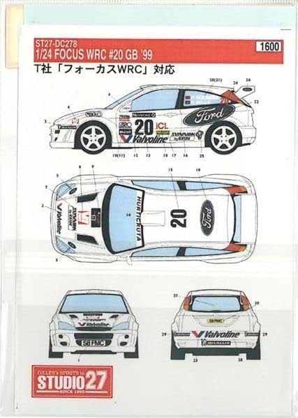 Studio 27 Decal 1/24 Ford FOCUS #20 WRC GB '99 for Tamiya from Japan 11746 画像2